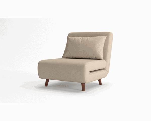 Tustin 3-in-1 Convertible Chair shown as a chair, chaise lounge and sleeper bed