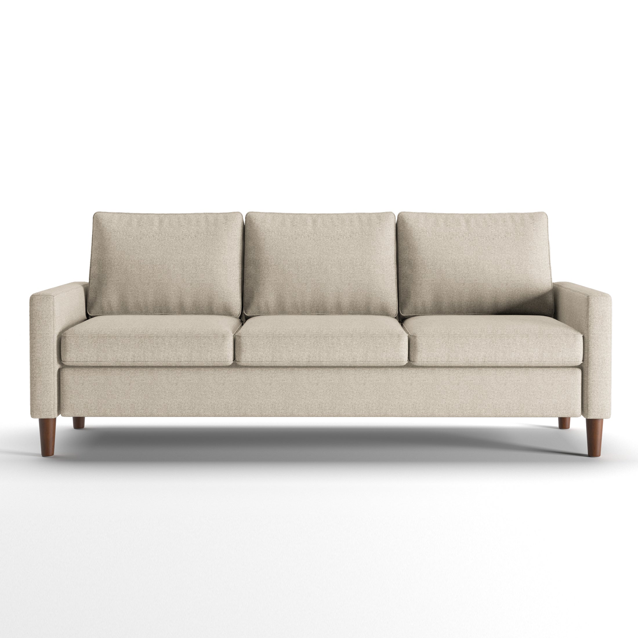 Beige NUVROM convertible chair in a bright modern living room