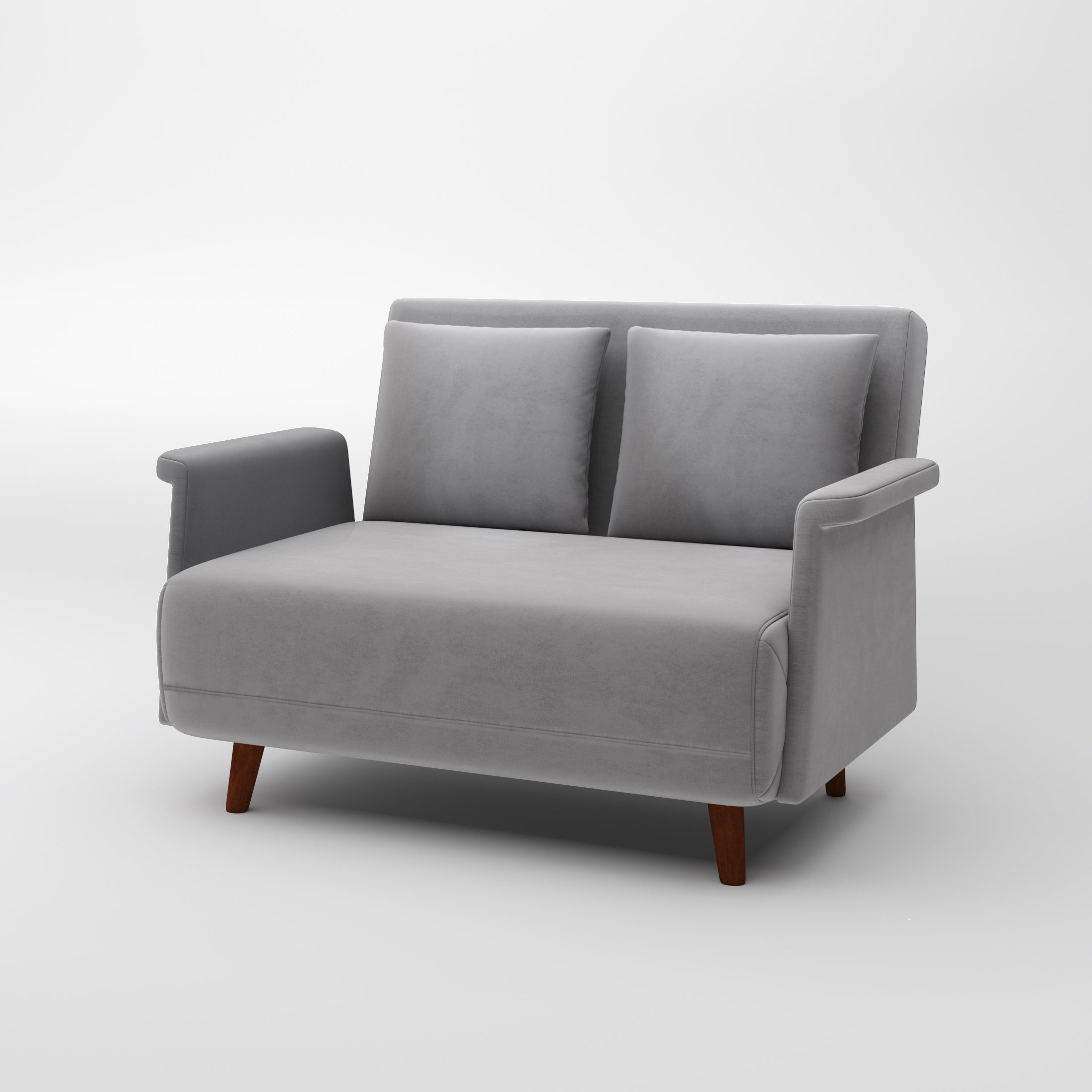 Boston convertible chair in light gray velvet