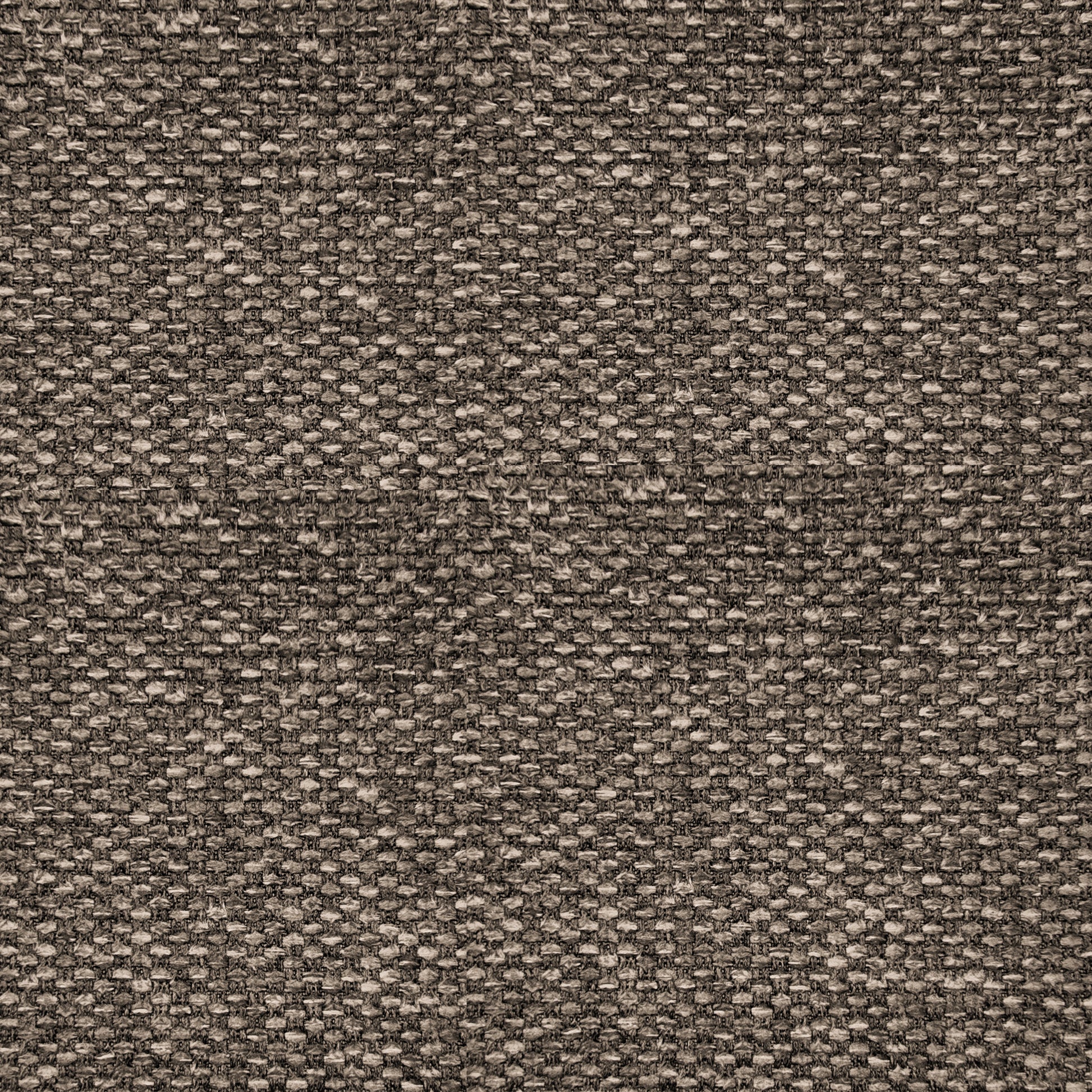 Oakland Loveseat in Driftwood Brown featuring a close-up of the brown and taupe upholstery with a textured woven pattern and interlaced fibers