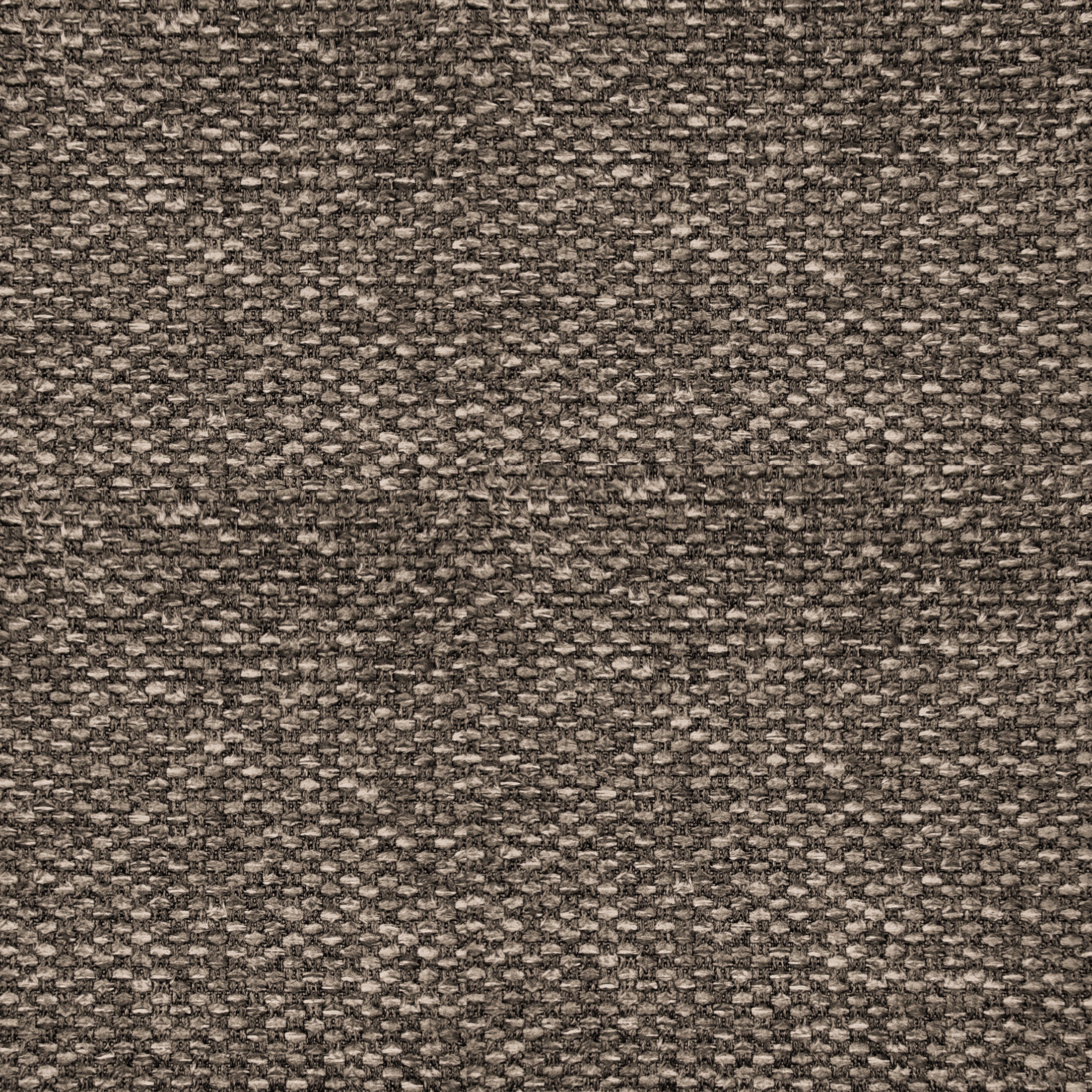 Oakland Loveseat in Driftwood Brown featuring a close-up of the brown and taupe upholstery with a textured woven pattern and interlaced fibers