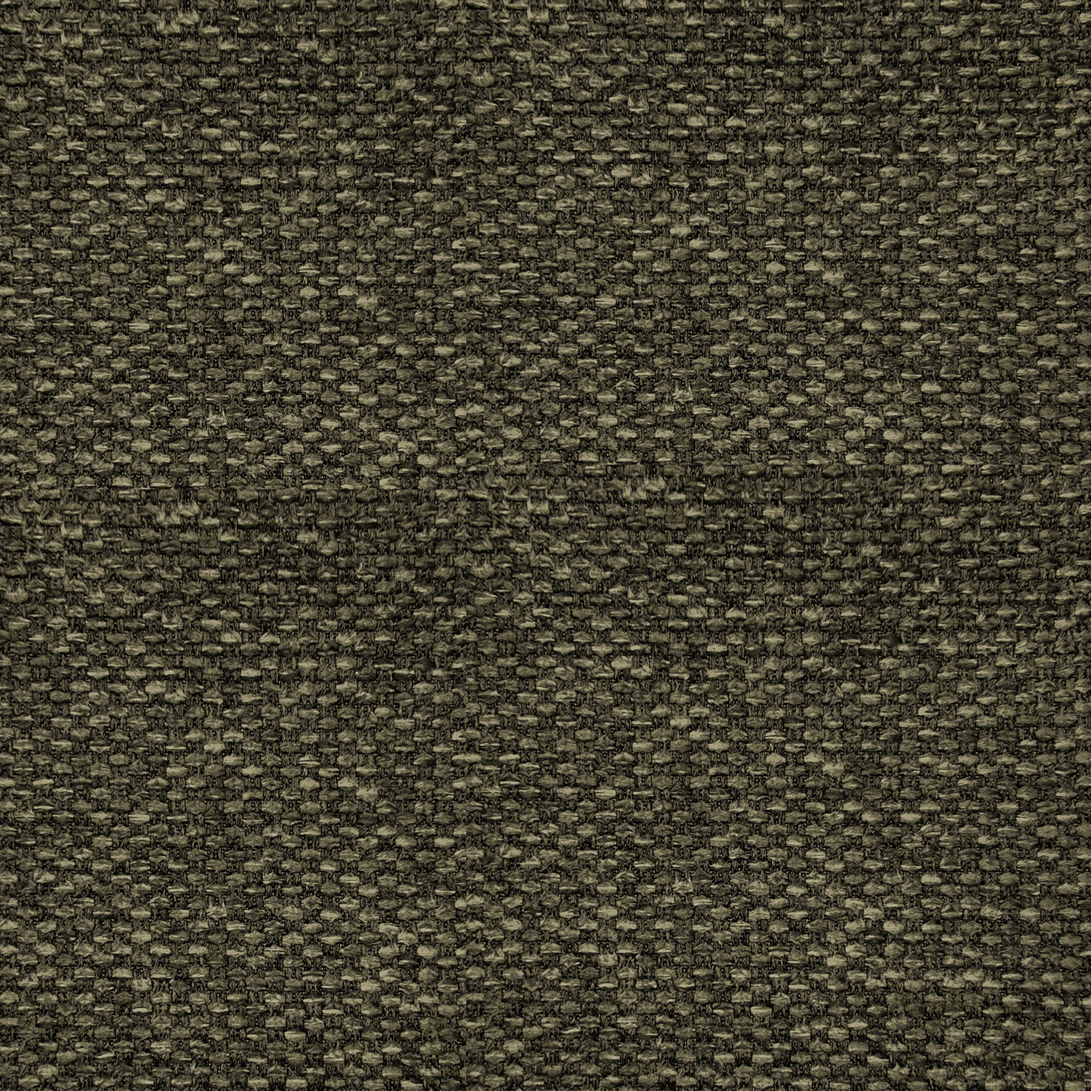 Oakland Loveseat in Olive Green featuring a close-up of the dark olive upholstery with a textured woven pattern and contrasting interlaced fibers