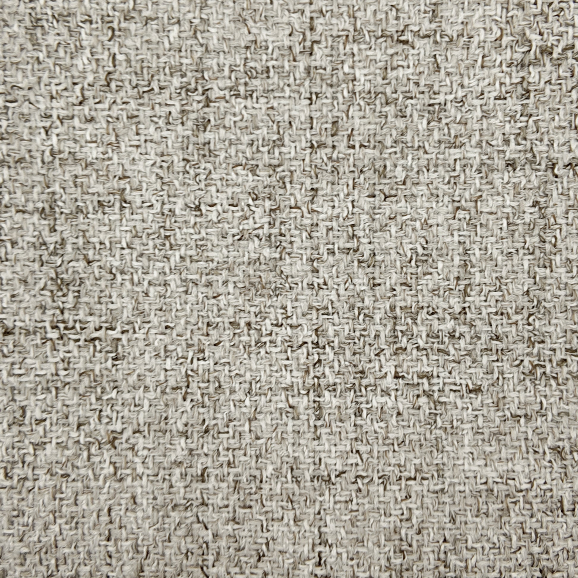 Metro Loveseat in Cloud Gray featuring a close-up of the cloud gray upholstery with a textured weave of light gray, cream, and darker interlaced fibers.