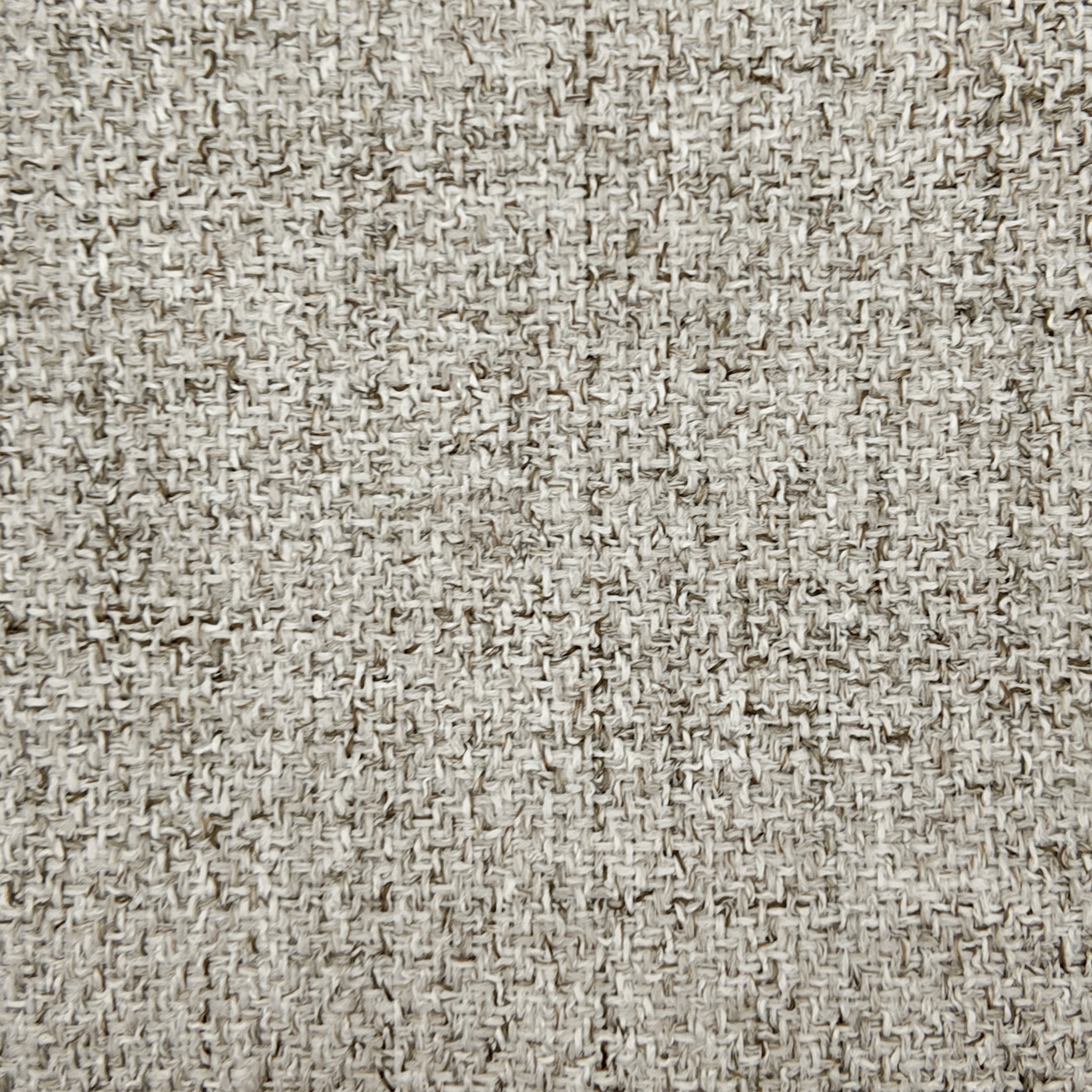 Metro Loveseat in Cloud Gray featuring a close-up of the cloud gray upholstery with a textured weave of light gray, cream, and darker interlaced fibers.