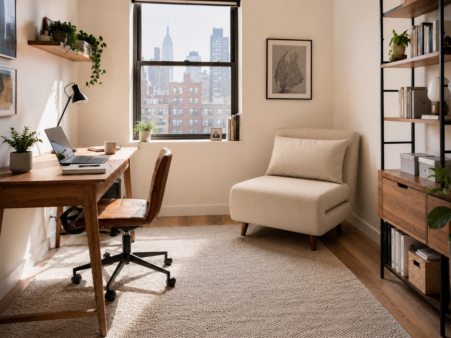 sleeper chair in office room