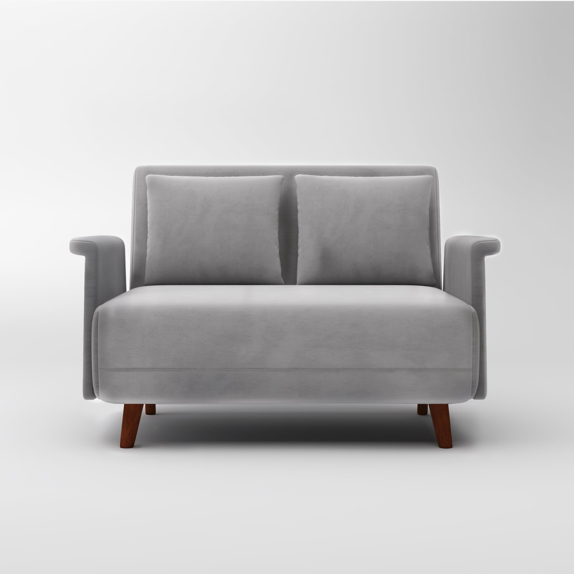 Boston convertible chair bed in light gray velvet