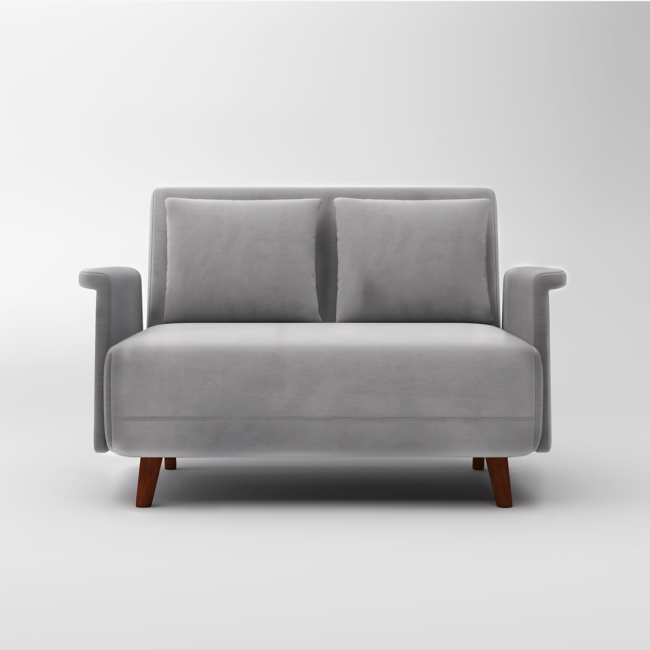 Boston convertible chair bed in light gray velvet